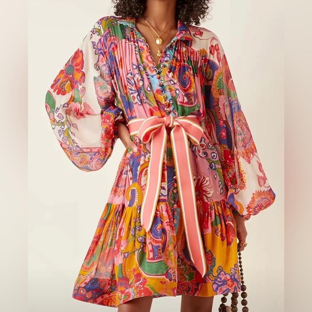 Floral Print Button Front Dress